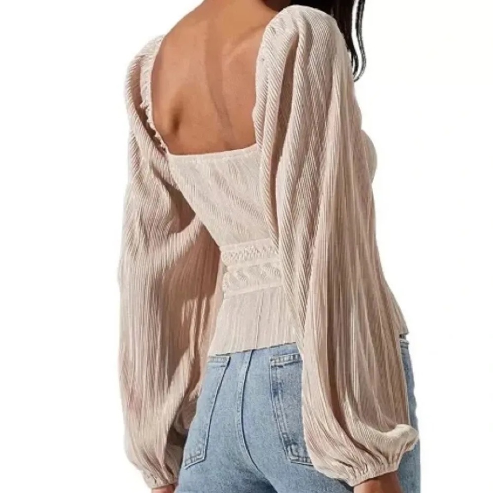 Ziva Plisse Long Sleeve Top